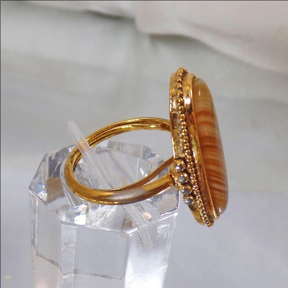 Vintage Banded Agate Ring. - Picture 5 of 6